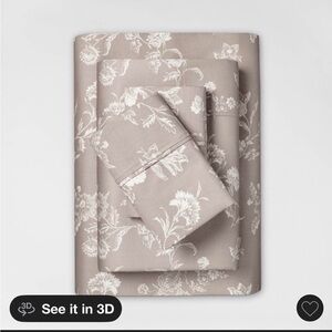 Threshold King Bed Set - Floral Khaki 400 Thread Count